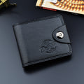New Men's Wallet, Men's Short Wallet, Fashionable European and American Magnetic Buckle Multi-Card Slot Card Holder, Large Capacity Pebbled Wallet