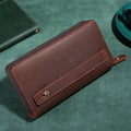 Douyin's Popular Upgraded Large-Capacity Genuine Leather Men's Clutch Crazy Horse Leather Cigarette Mobile Phone All-In-One Clutch Wallet