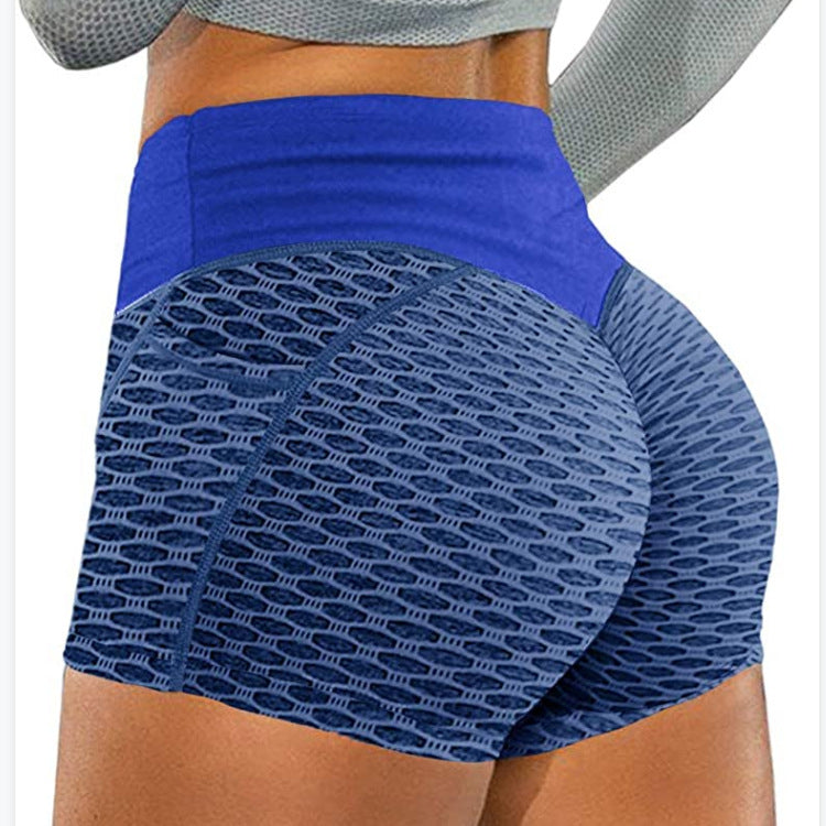 European and American plus size Honeycomb Yoga Shorts Women's Sports Jacquard Triple Pants Honeycomb Pocket Fitness Yoga Shorts