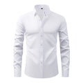 Cross-Border Lightweight Stretchy Plus-Size Men's Shirts, Wrinkle-Resistant Long-Sleeve Shirts, Amazon Cardigan Long-Sleeve Shirts for Men