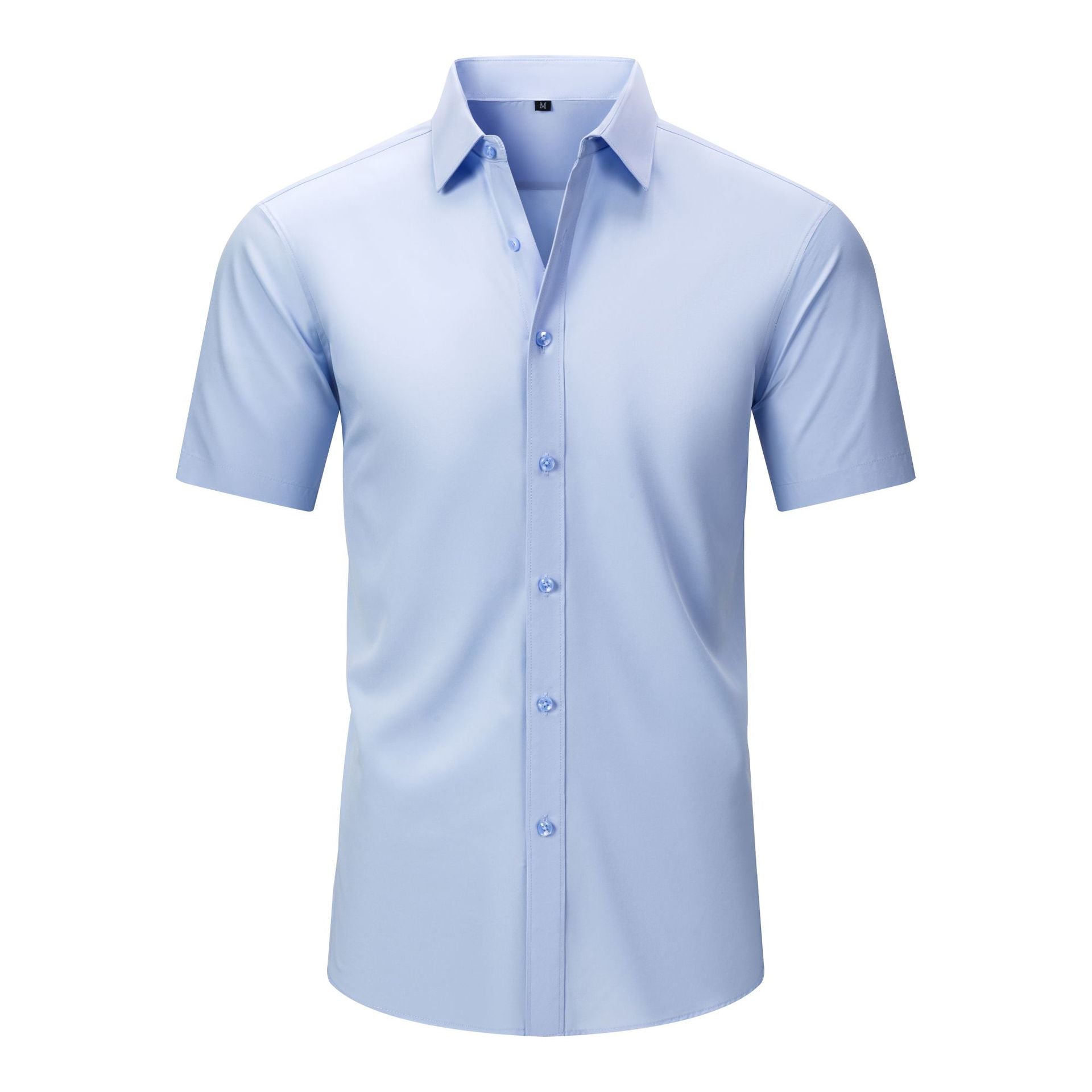 Cross-Border Lightweight Stretchy Plus-Size Men's Shirts, Wrinkle-Resistant Long-Sleeve Shirts, Amazon Cardigan Long-Sleeve Shirts for Men