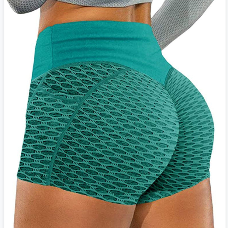 European and American plus size Honeycomb Yoga Shorts Women's Sports Jacquard Triple Pants Honeycomb Pocket Fitness Yoga Shorts