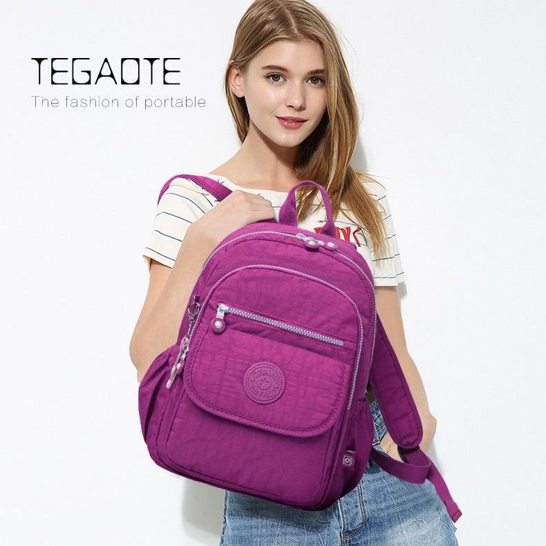 Tigao Special Trendy Versatile Lightweight Casual Nylon Washed Backpack Travel Outdoor Men's and Women's Backpack Wholesale