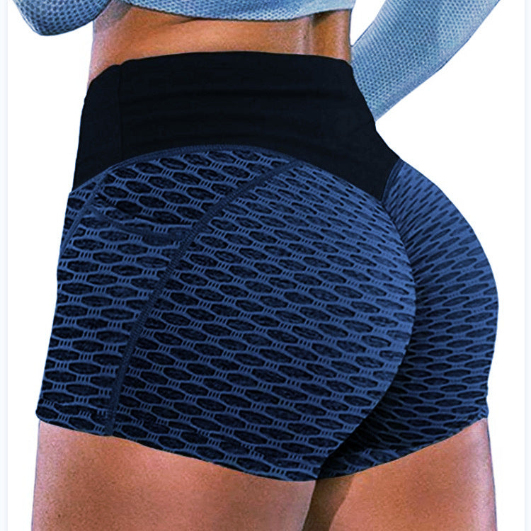 European and American plus size Honeycomb Yoga Shorts Women's Sports Jacquard Triple Pants Honeycomb Pocket Fitness Yoga Shorts