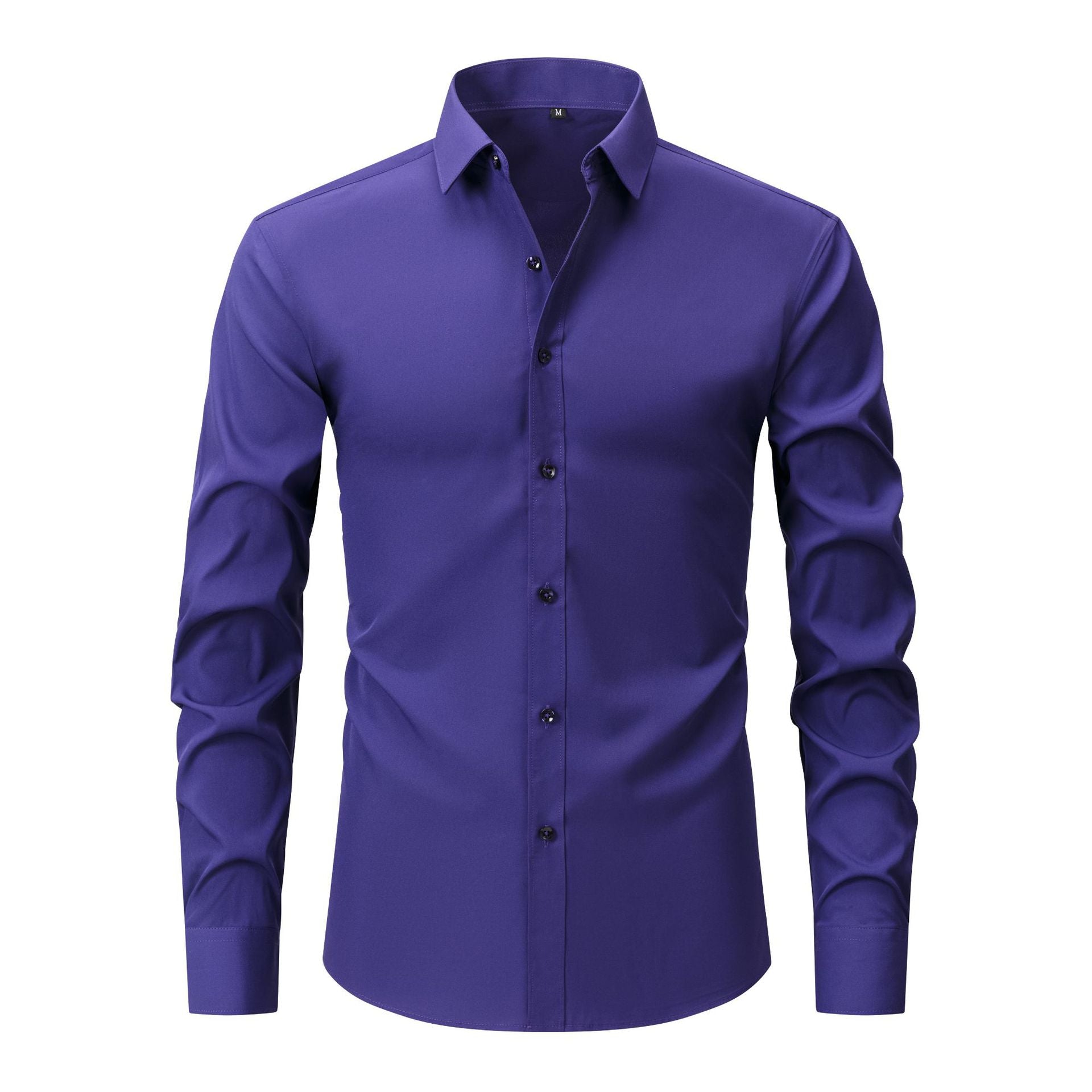 Cross-Border Lightweight Stretchy Plus-Size Men's Shirts, Wrinkle-Resistant Long-Sleeve Shirts, Amazon Cardigan Long-Sleeve Shirts for Men